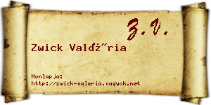 Zwick Valéria névjegykártya